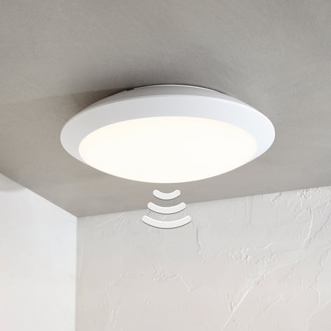 Plafonnier extérieur LED Naira blanc avec capteur