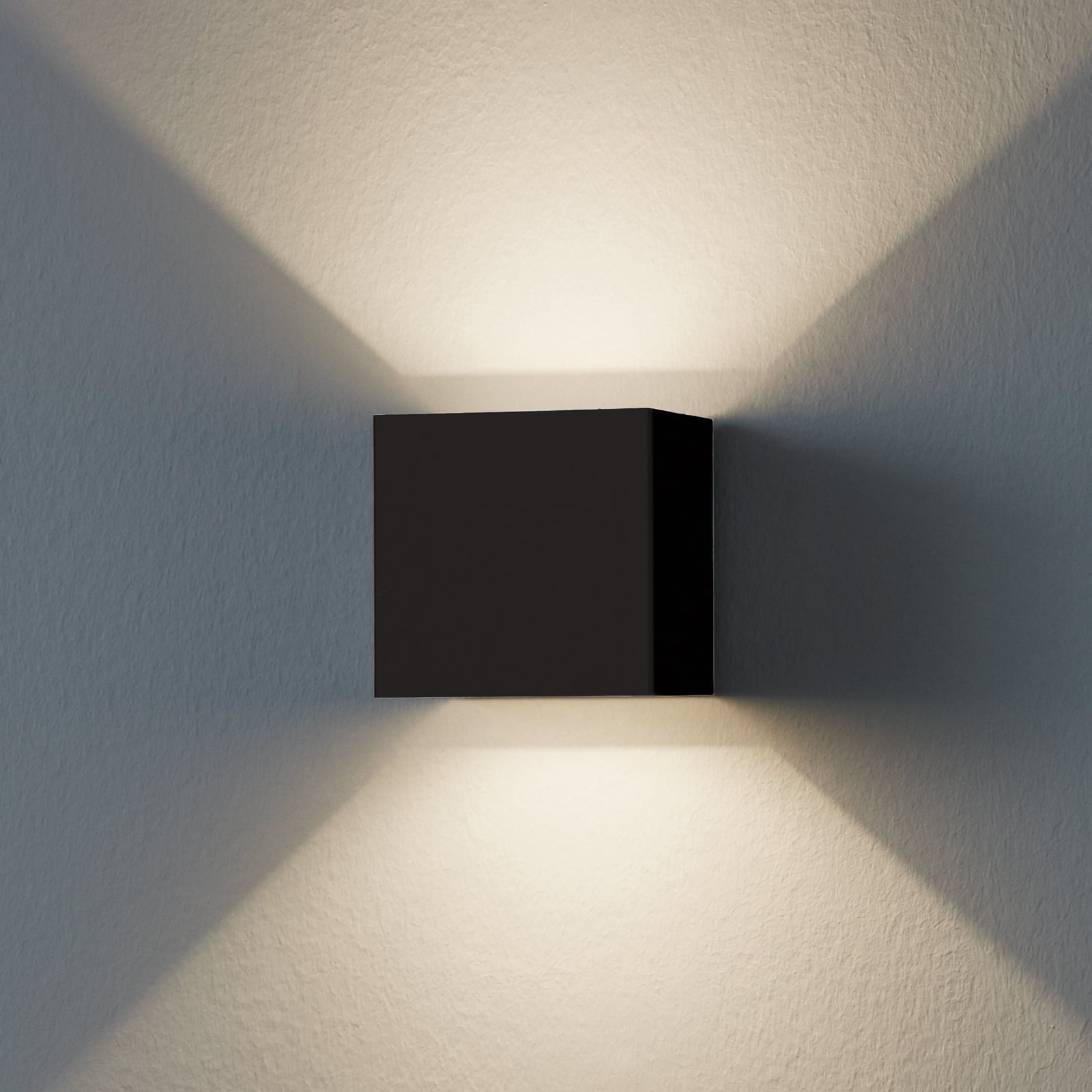 LED-utomhusvägglampa Calpino 3, svart, bredd 10 cm, 2 lampor.