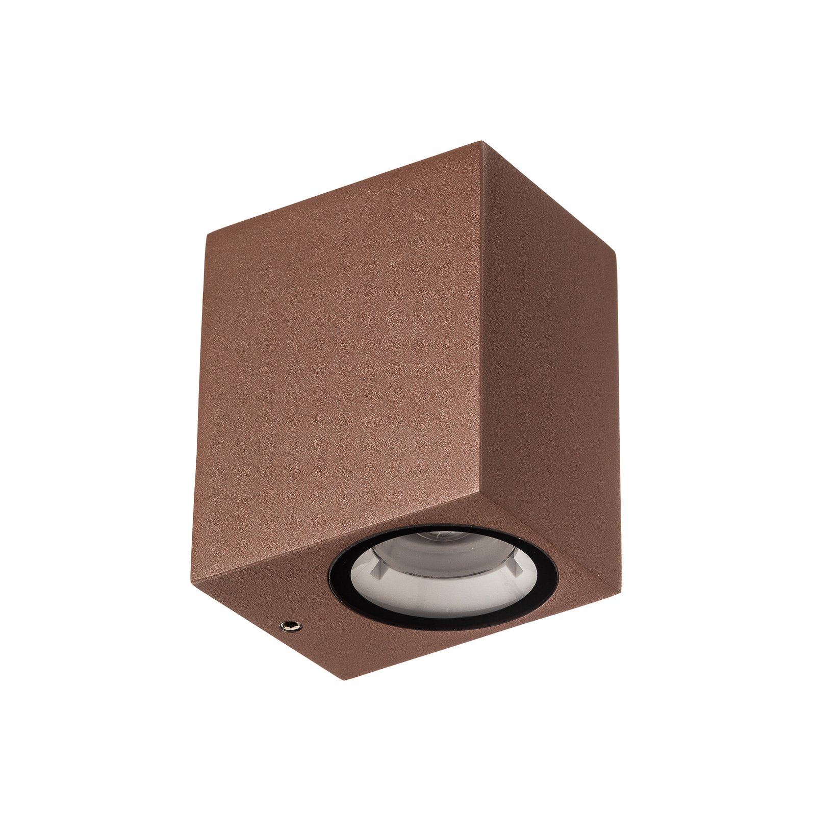Rostbrun LED-utomhusvägglampa Tavi, höjd 9,5 cm
