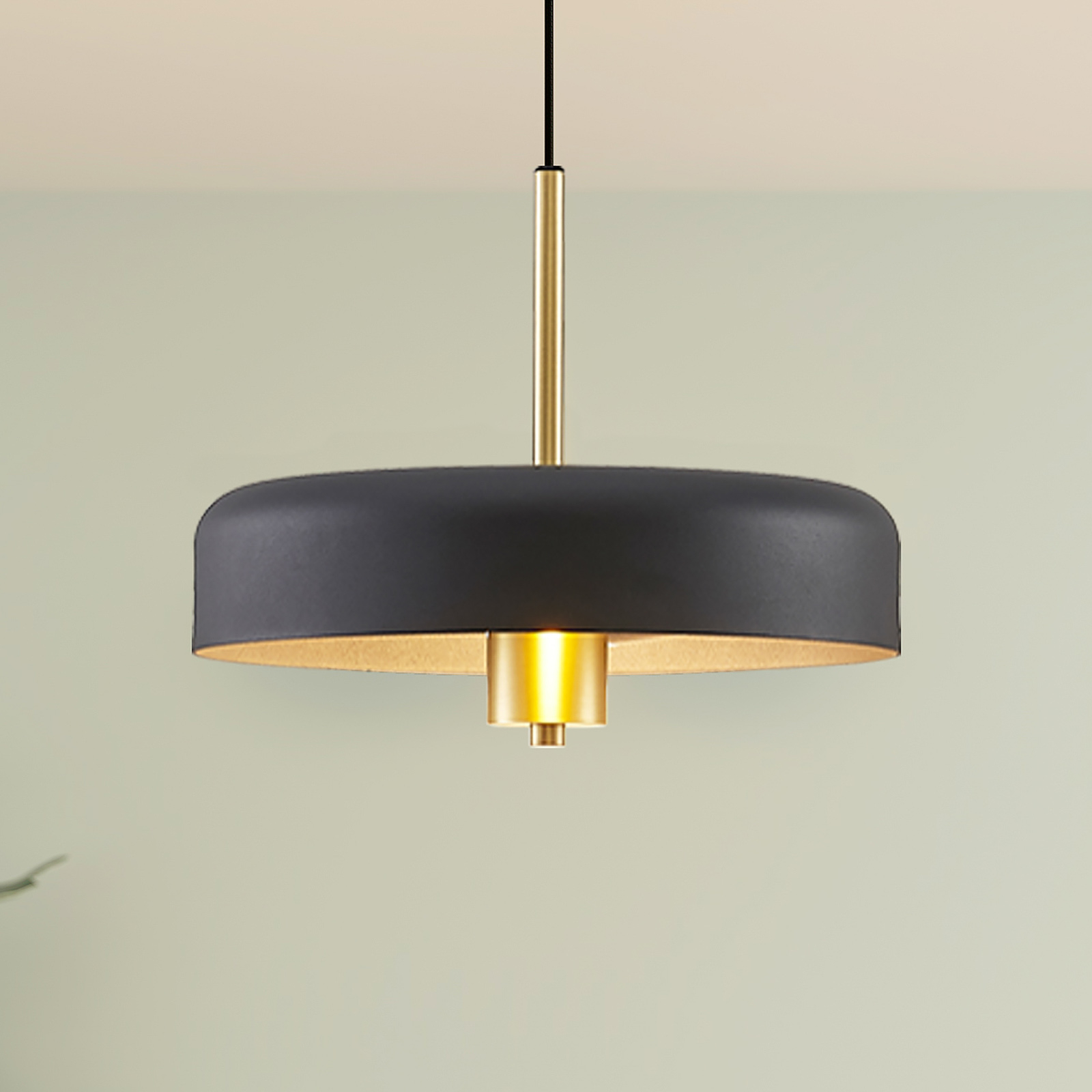 Lucande Filoreta Pendellampe, 35 cm, schwarz