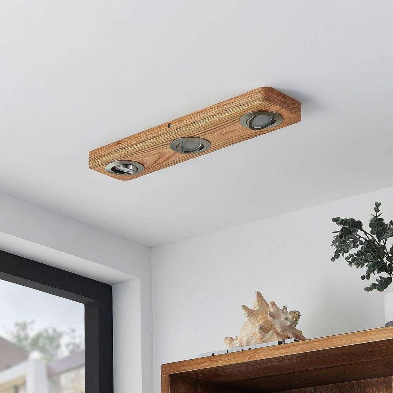 Mikari 3 LED Plafoniera Wood - Lindby