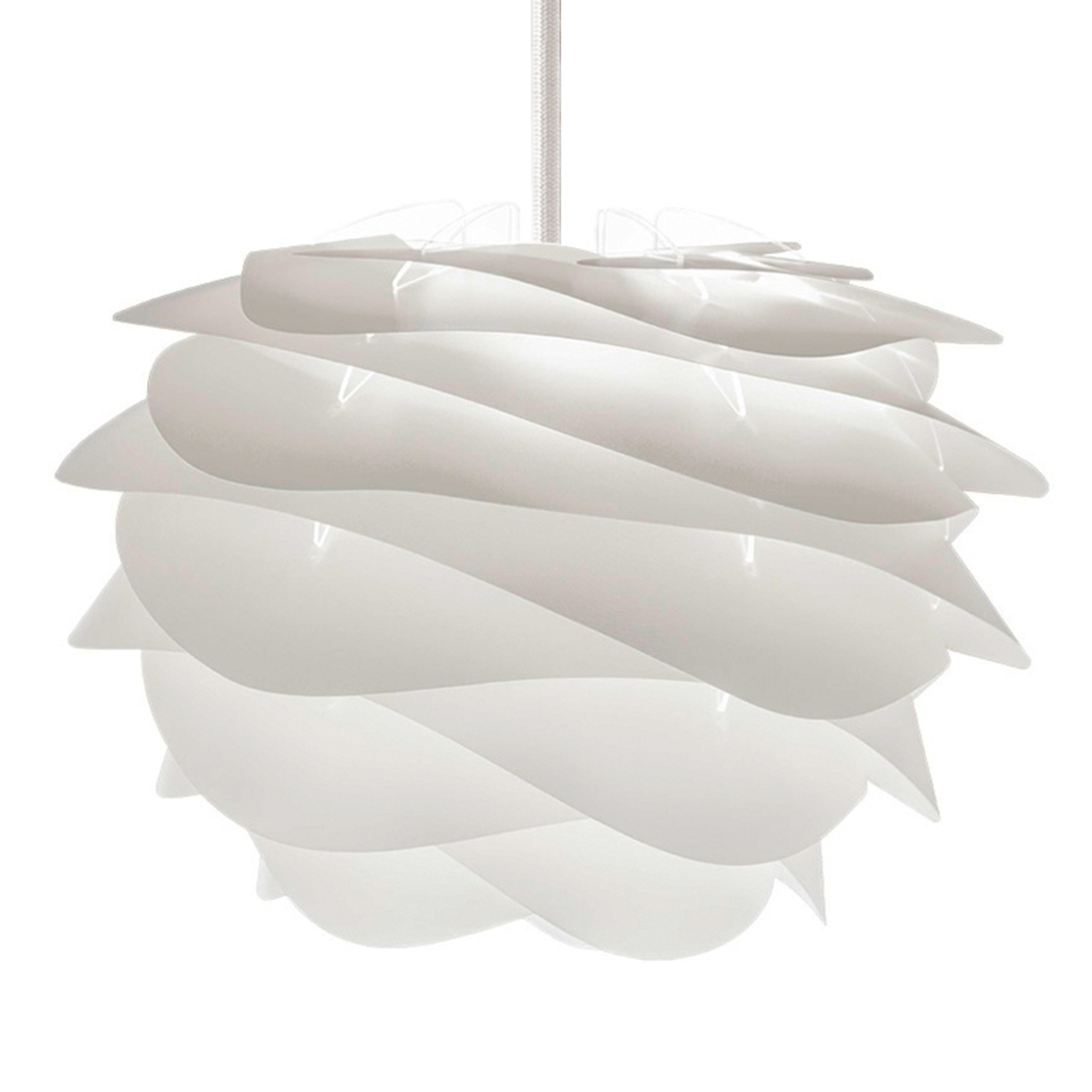 UMAGE Carmina mini hanging lamp in white, for Living / Dining Room, plastic, E27, 15 W, energy efficiency: A++, H: 22 cm