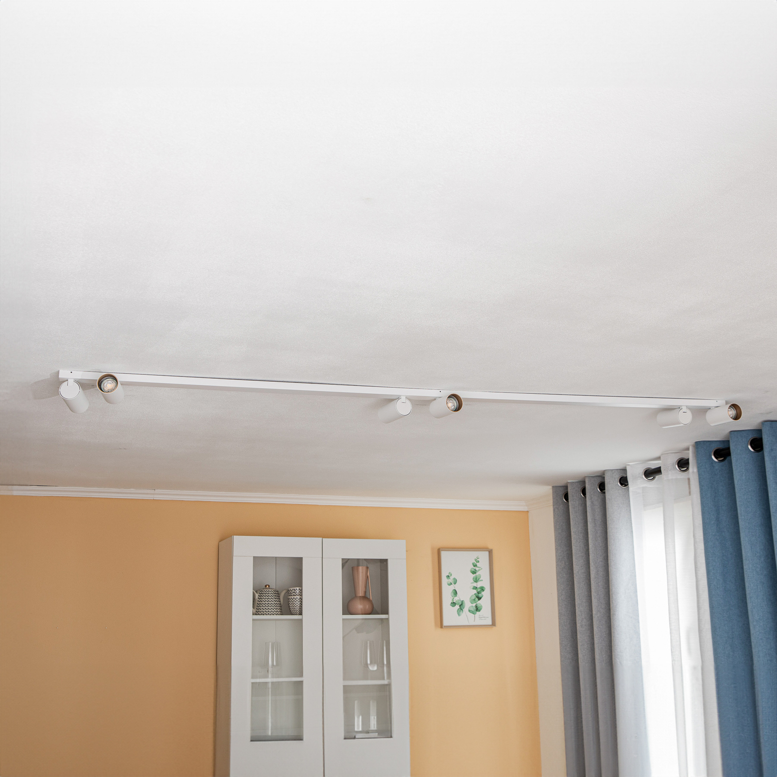 Spot pour plafond Mono VI blanc/doré, à 6 lampes