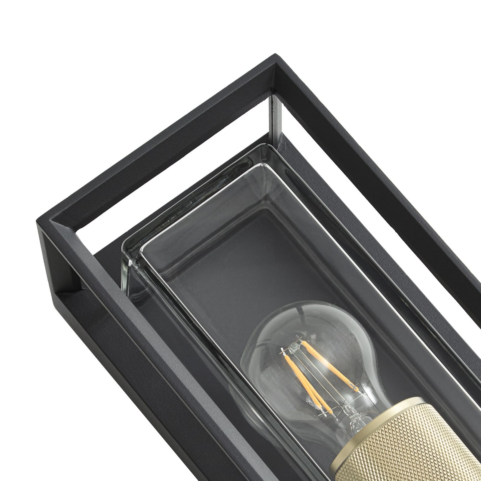 Ismera Außenwandlampe, E27 IP65 anthrazit/messing - Arcchio