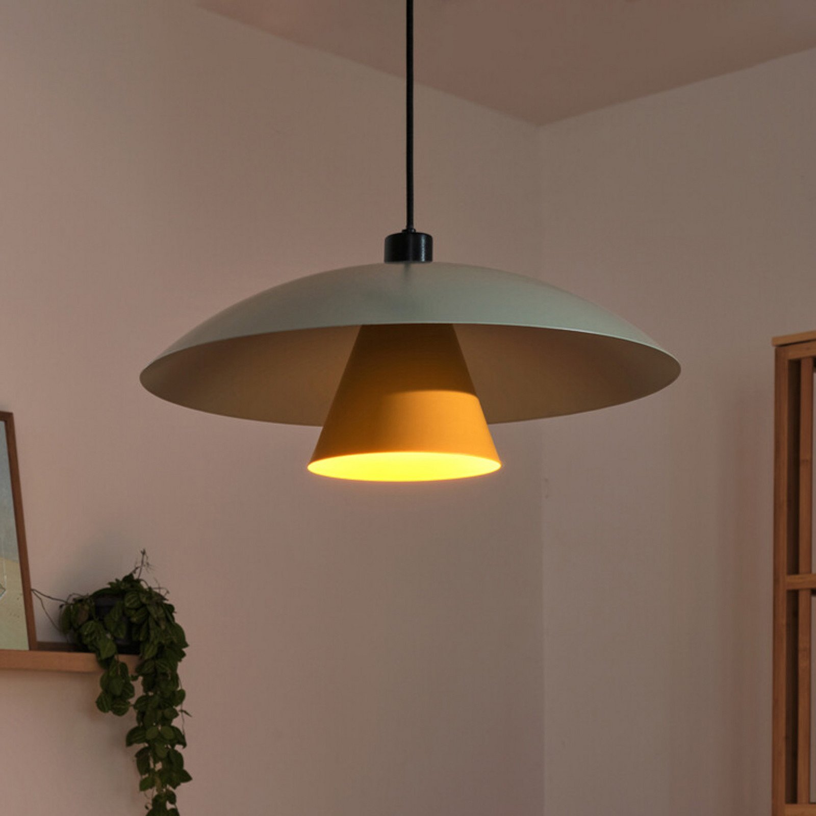 Lampă suspendată OSRAM Decor Flying Mushroom verde/galben oțel E27 - Bucătărie - Modern - verde galben - Metal