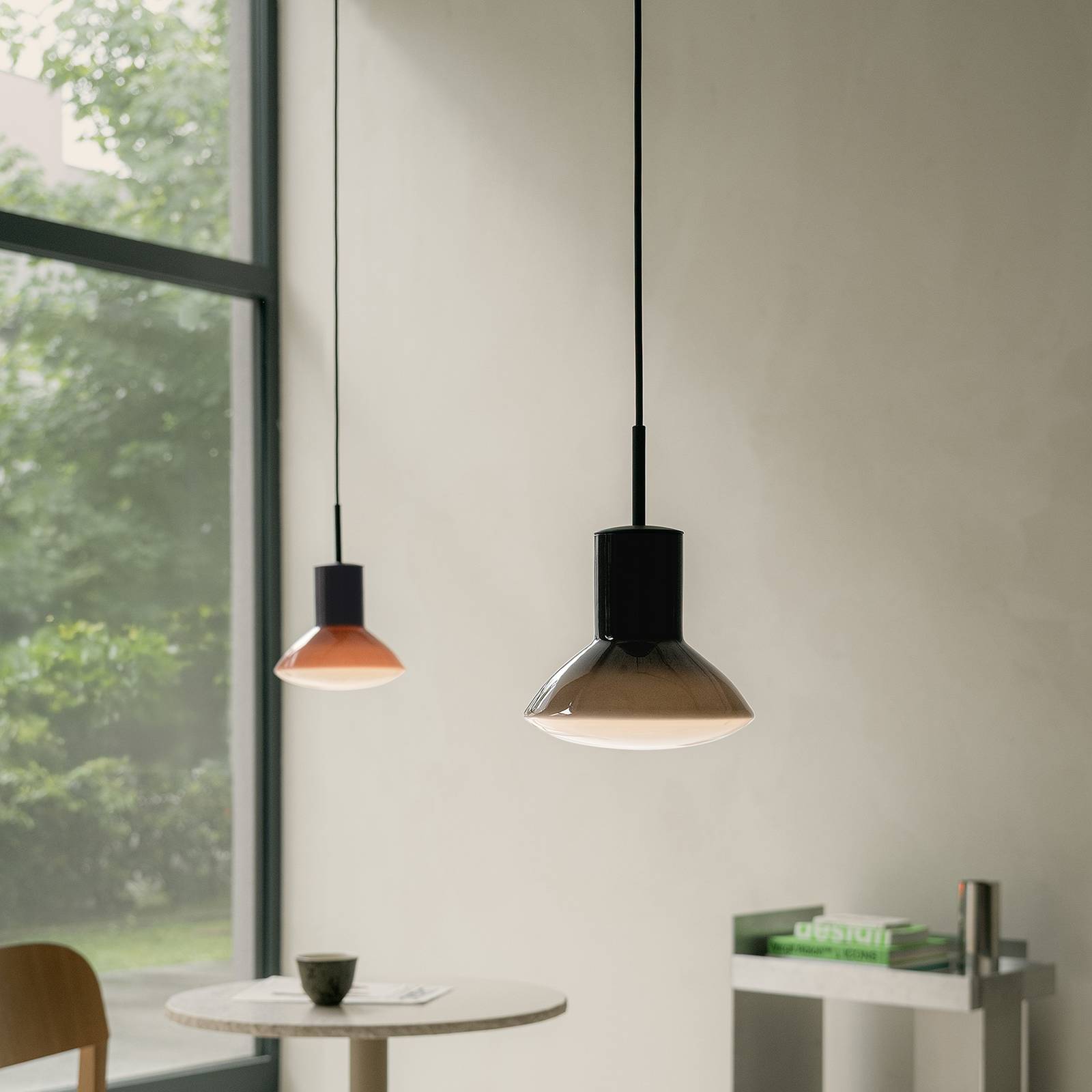 Lampa wisząca Grupa Onda, kolor brzoskwiniowy, średnica 17 cm, szkło, GU10