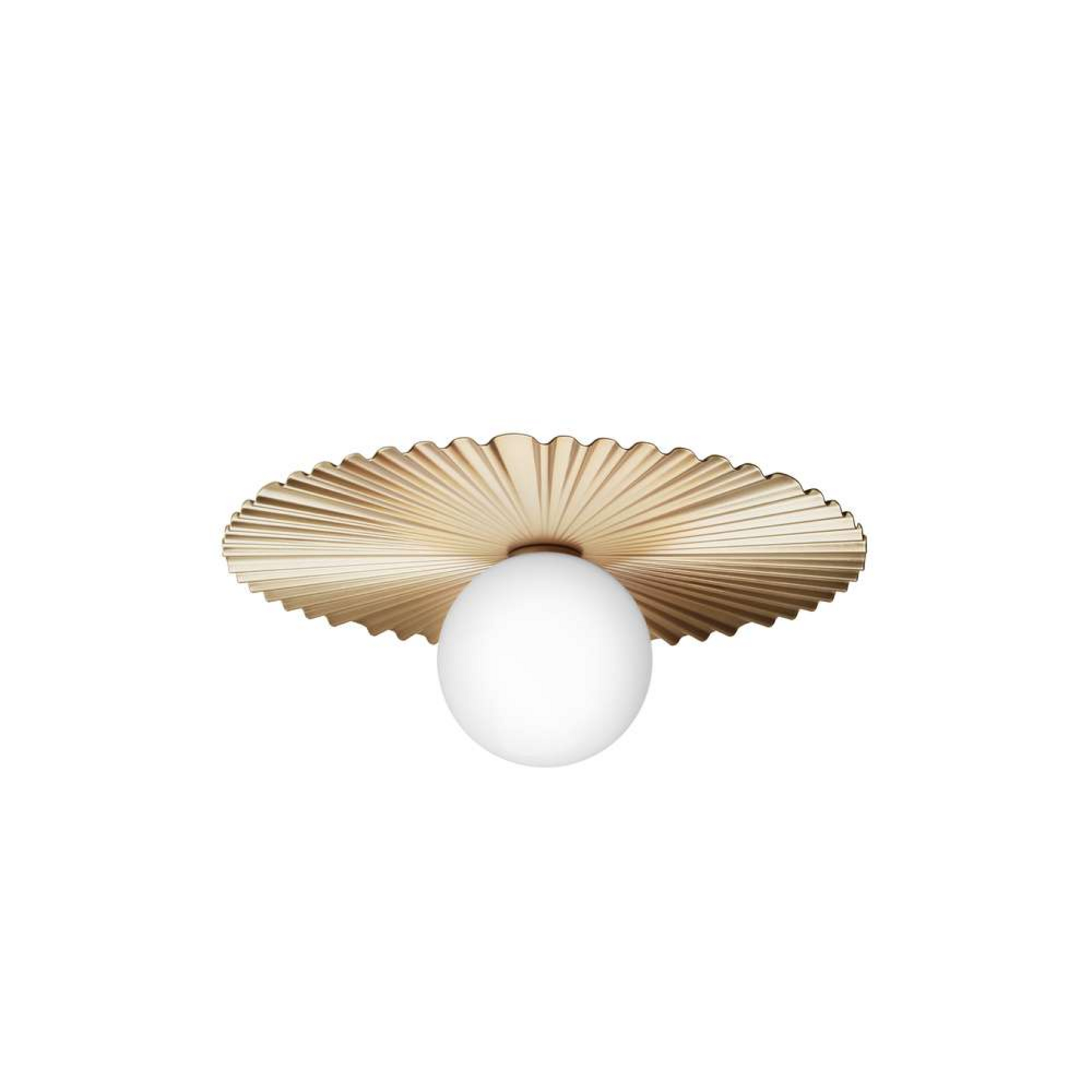 Plafonnier Liila Muuse, doré/opale, Ø 42 cm, IP44 - Nuura