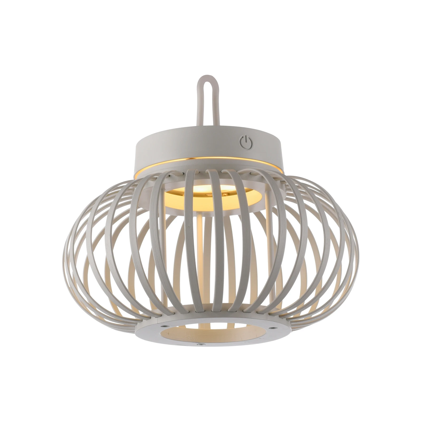 JUST LIGHT. Namizna svetilka LED za polnjenje Akuba sivo-beljasta 22cm