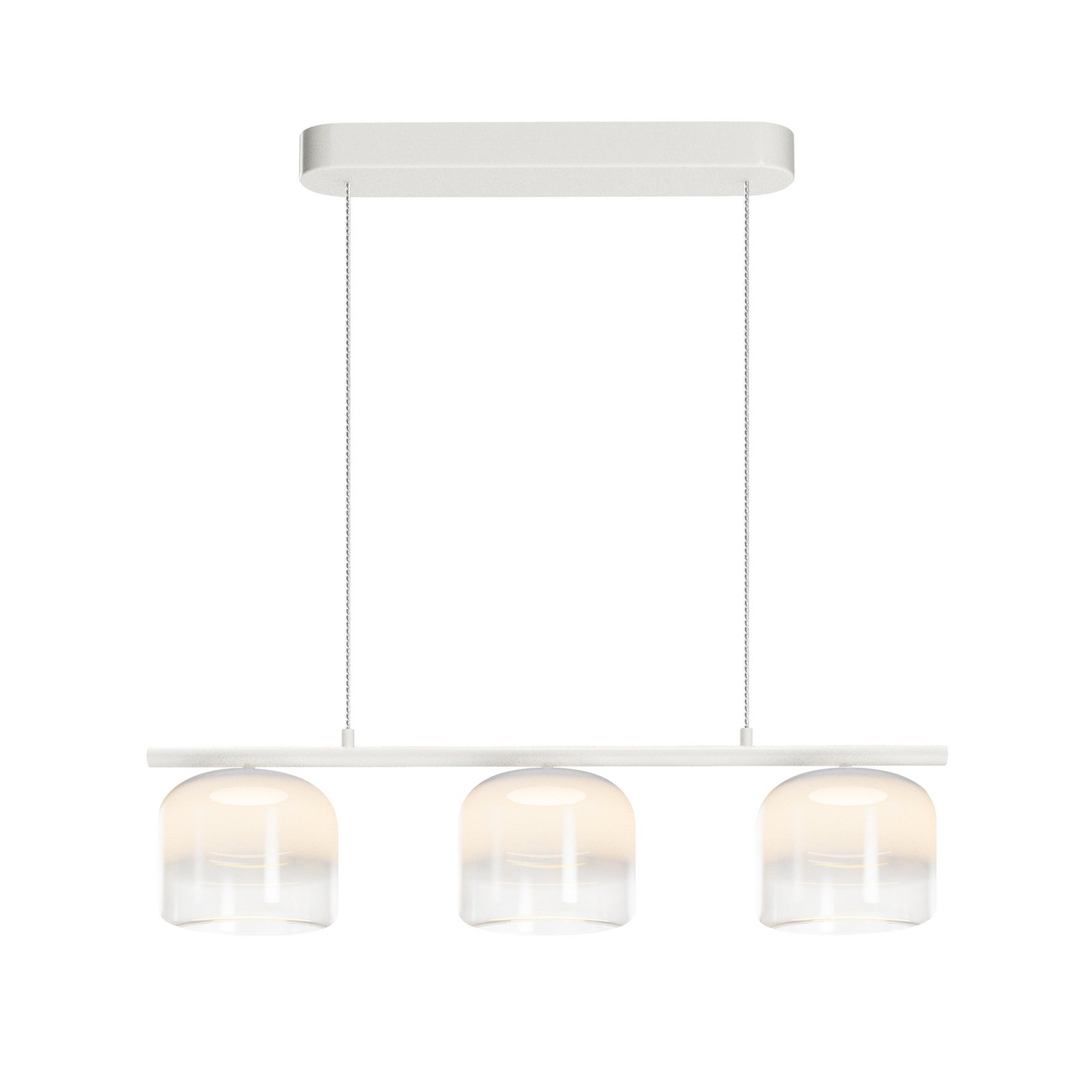 Lampă suspendată LED Maytoni Spirito, 3 becuri, albă, sticlă, dimabil