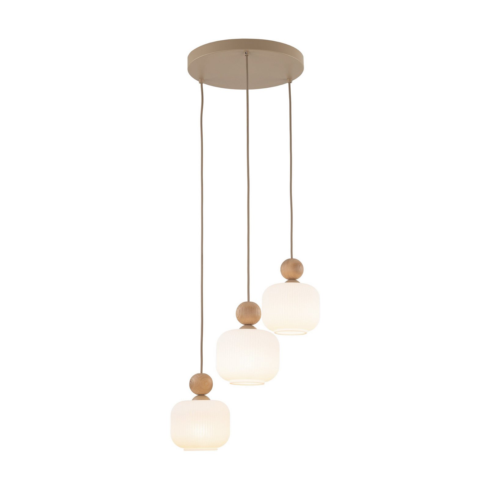 Suspension Ballo, à 3 lampes, blanc, verre, Ø 35 cm Suspension Ballo, à 3 lampes, blanc, verre, Ø 35 cm