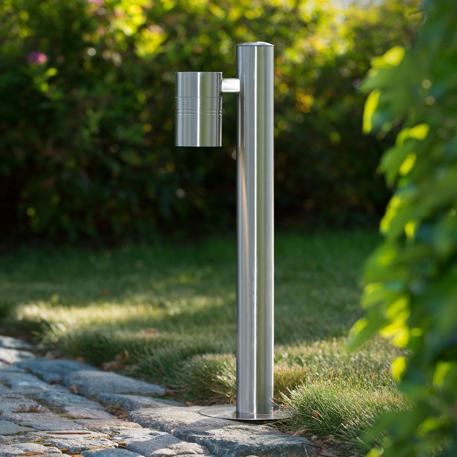 Tuinpadverlichting ARNE, chroomkleurig, 1-lamp. Hoogte 50 cm IP44 GU10-LED