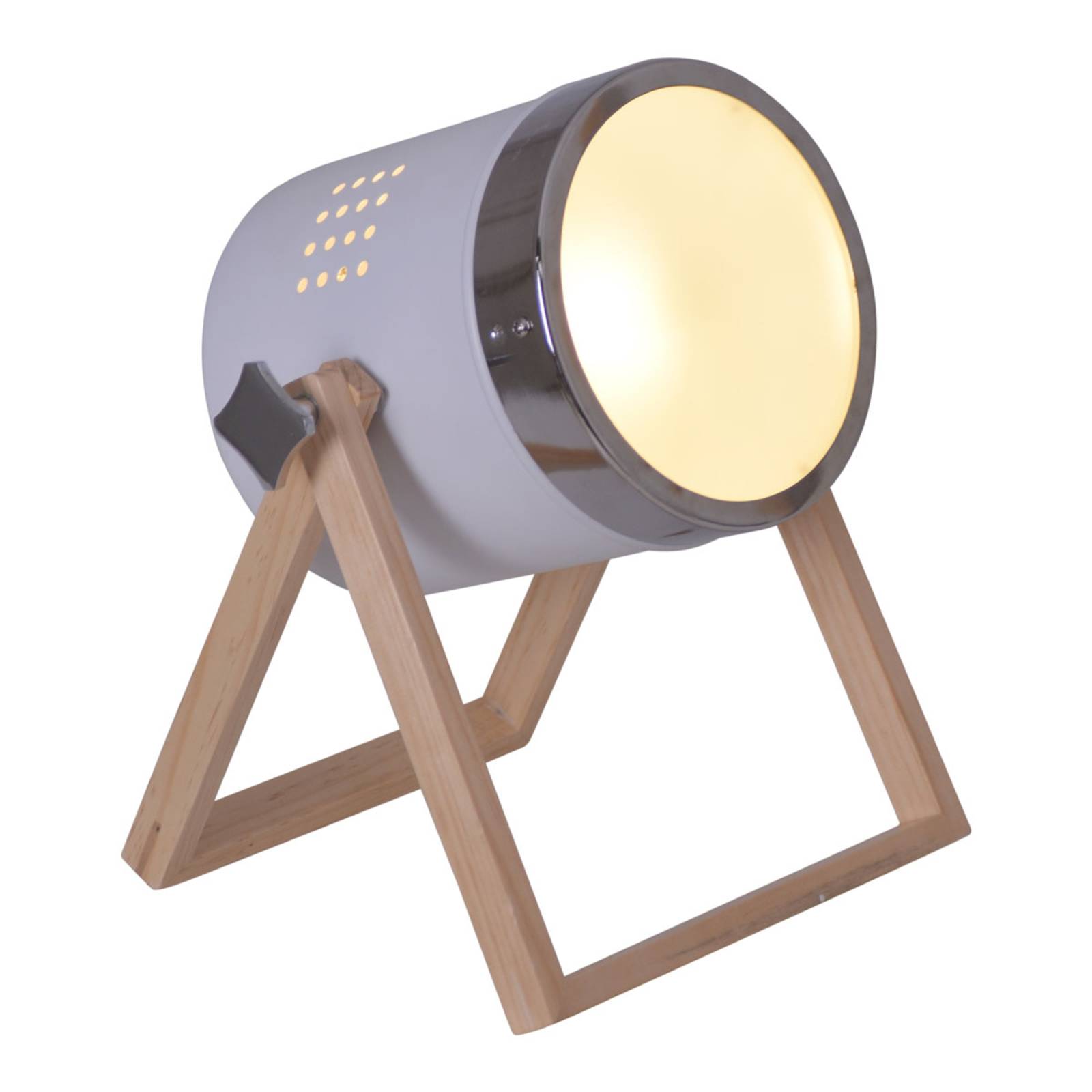 Näve Leuchten - Tischleuchte Tim aus Metall und satiniertem Kunststoff - E27-Fassung, max. 40 W - Tischlampe für Innen - Weiß, 28 cm