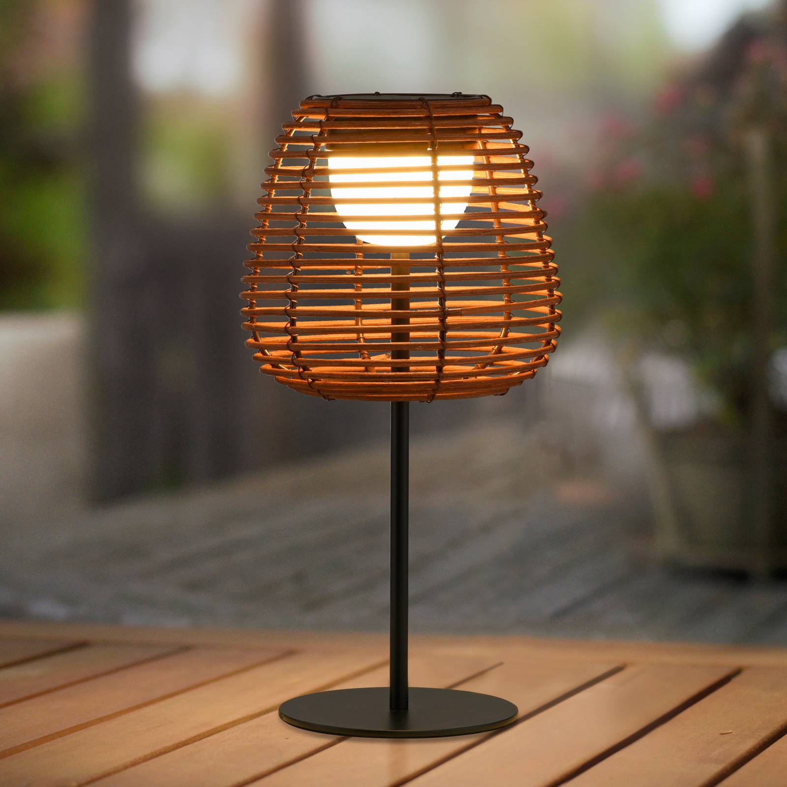 BARE LYS. Askia LED-bordlampe rattan IP54 Touchdim