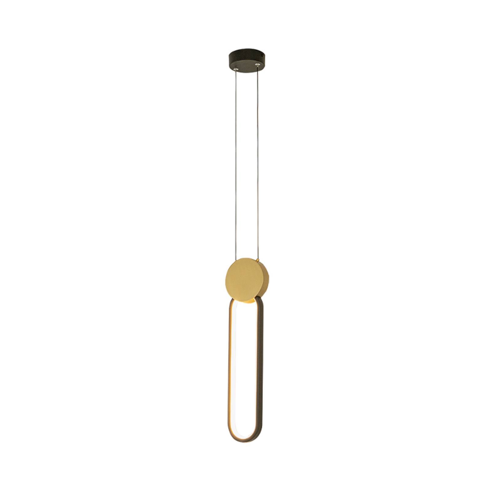 LED-Pendelleuchte 23100 schwarz goldener Ring Aluminium