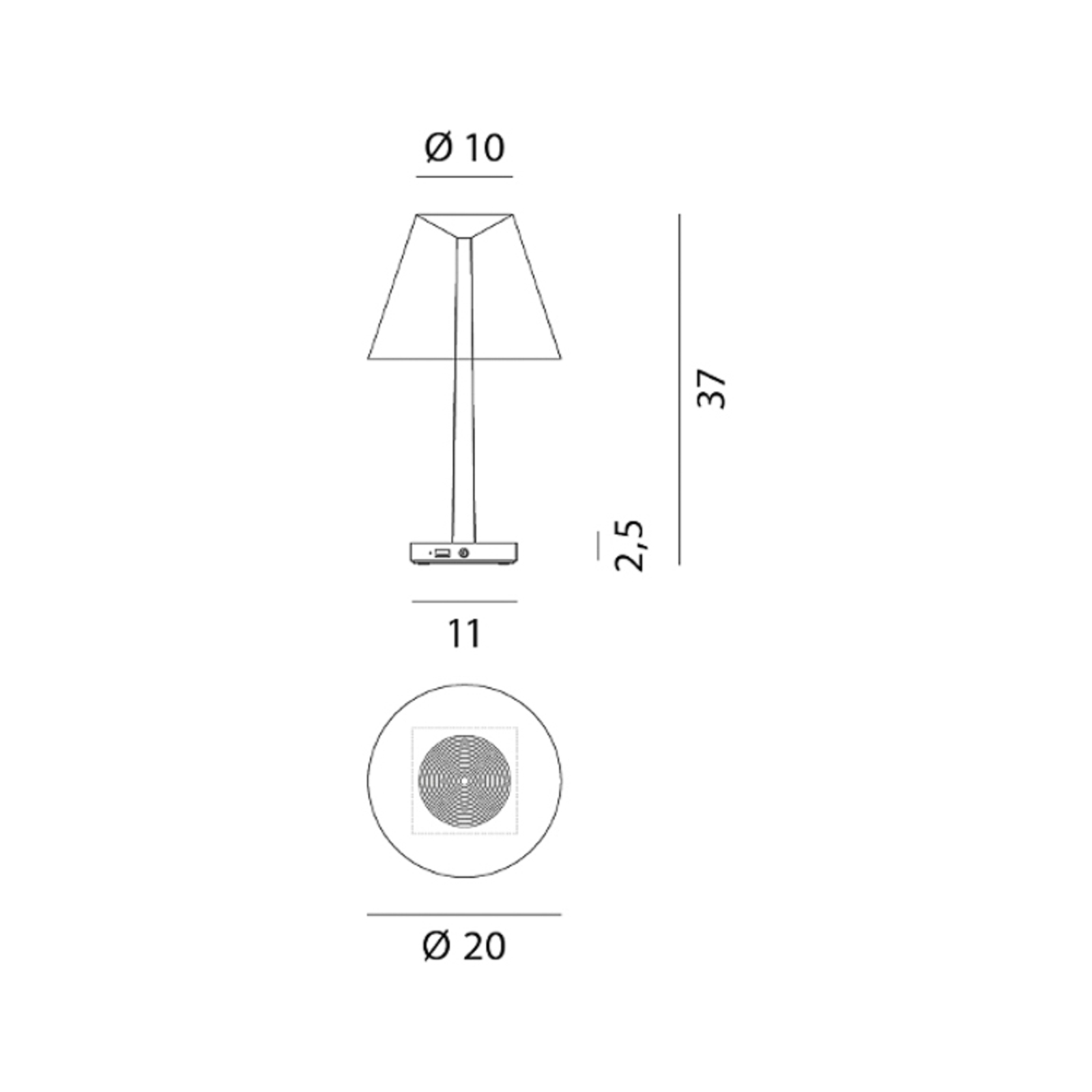 Dina+ Portable Lampe de Table Red - Rotaliana
