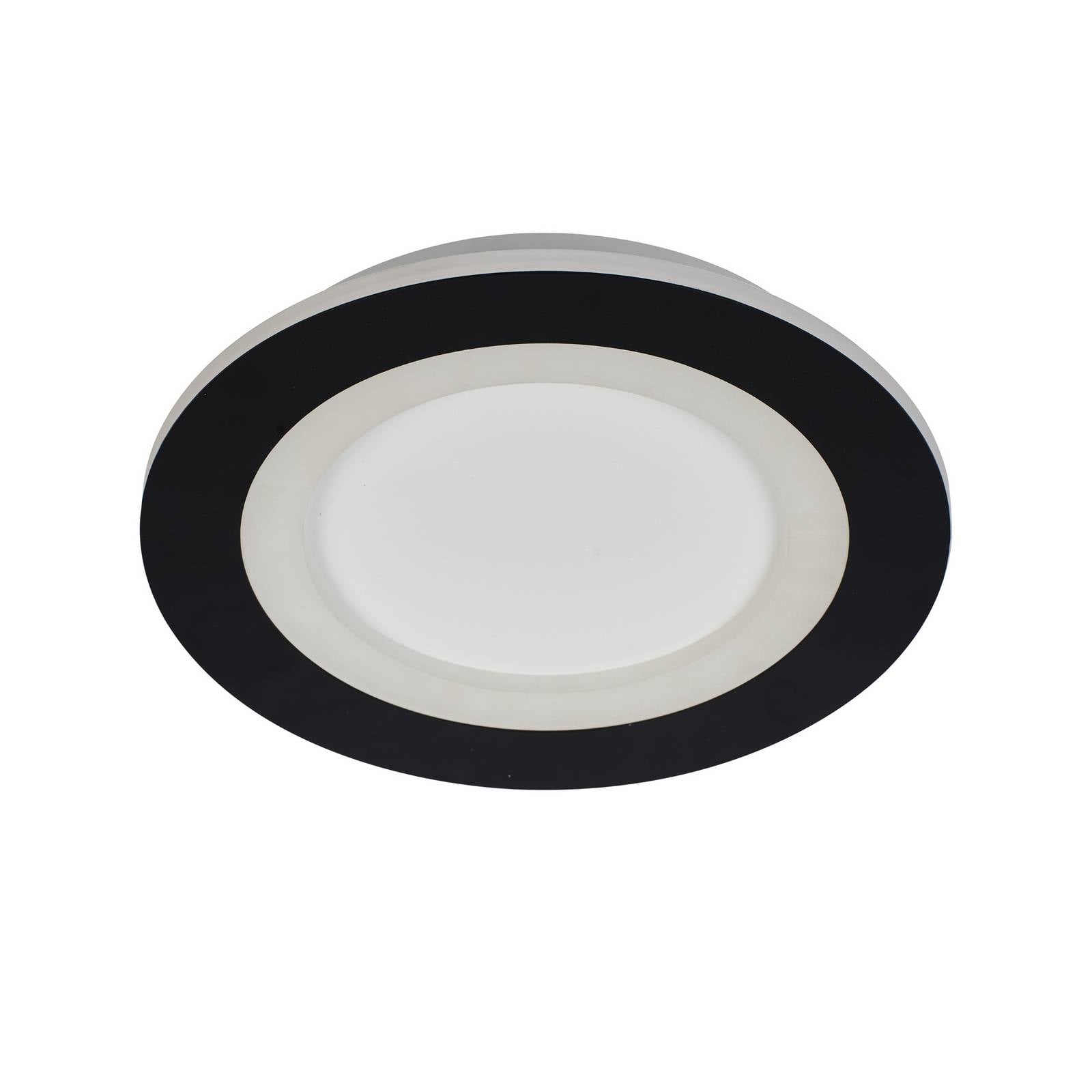 LED-Deckenlampe Ringo, Ø 39 cm, schwarz/weiß Eisen/Acryl CCT