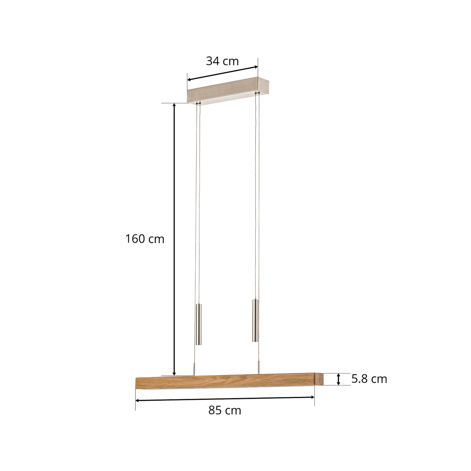 HerzBlut Leonora závěsné světlo Up&Down 85cm