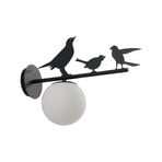Lintu udendørs væglampe, sort, IP44, metal, fugl - Lindby
