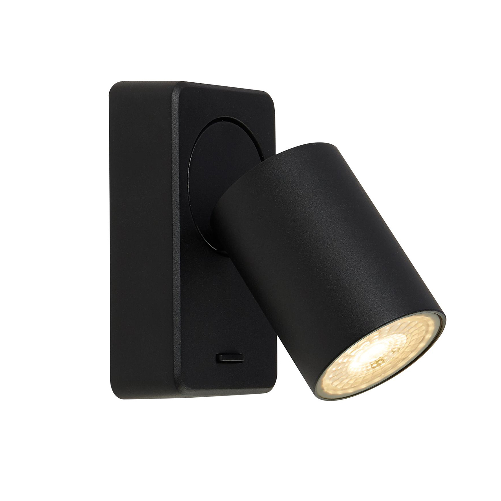 Switched wall light, black, aluminium, switch, GU10