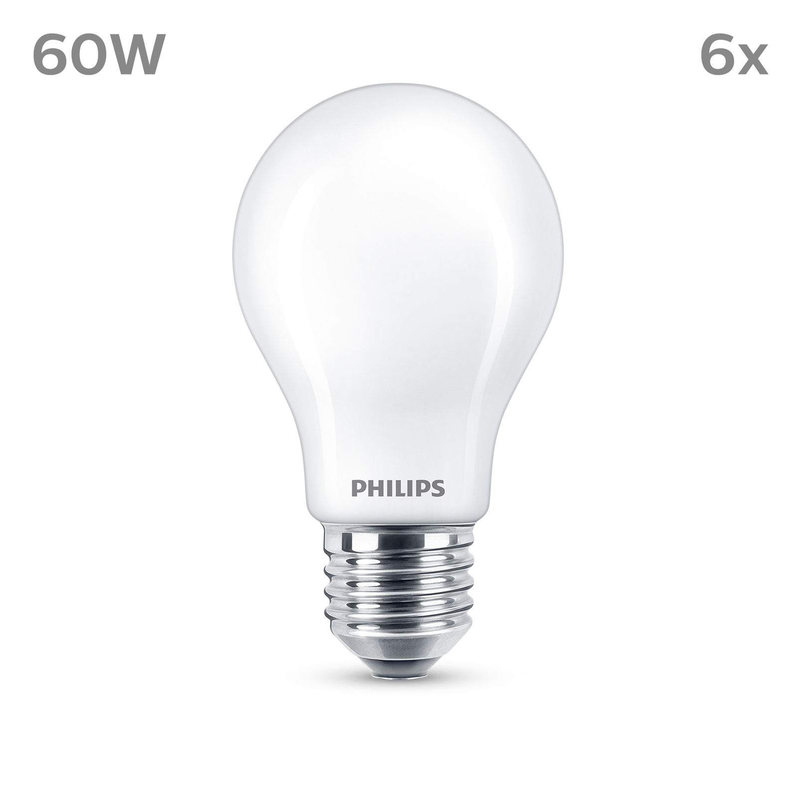 Philips LED bulb E27 7W 806lm 2700K matt x6