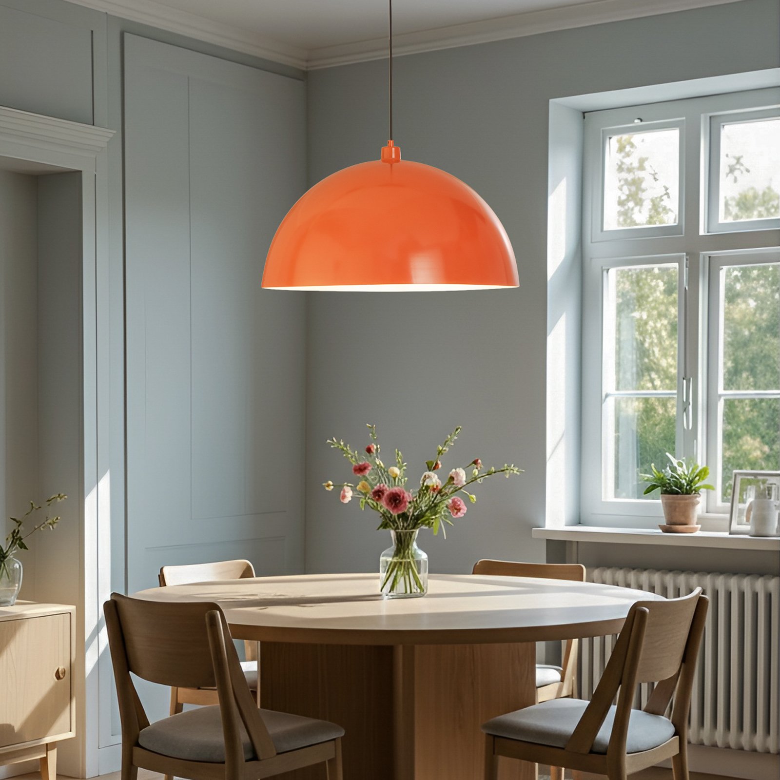 Suspension Kure, orange, métal, Ø 60 cm, E27 Suspension Kure, orange, métal, Ø 60 cm, E27