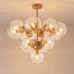 Deckenleuchte Zumba, grau-beige/klar, 13-flammig, Glas