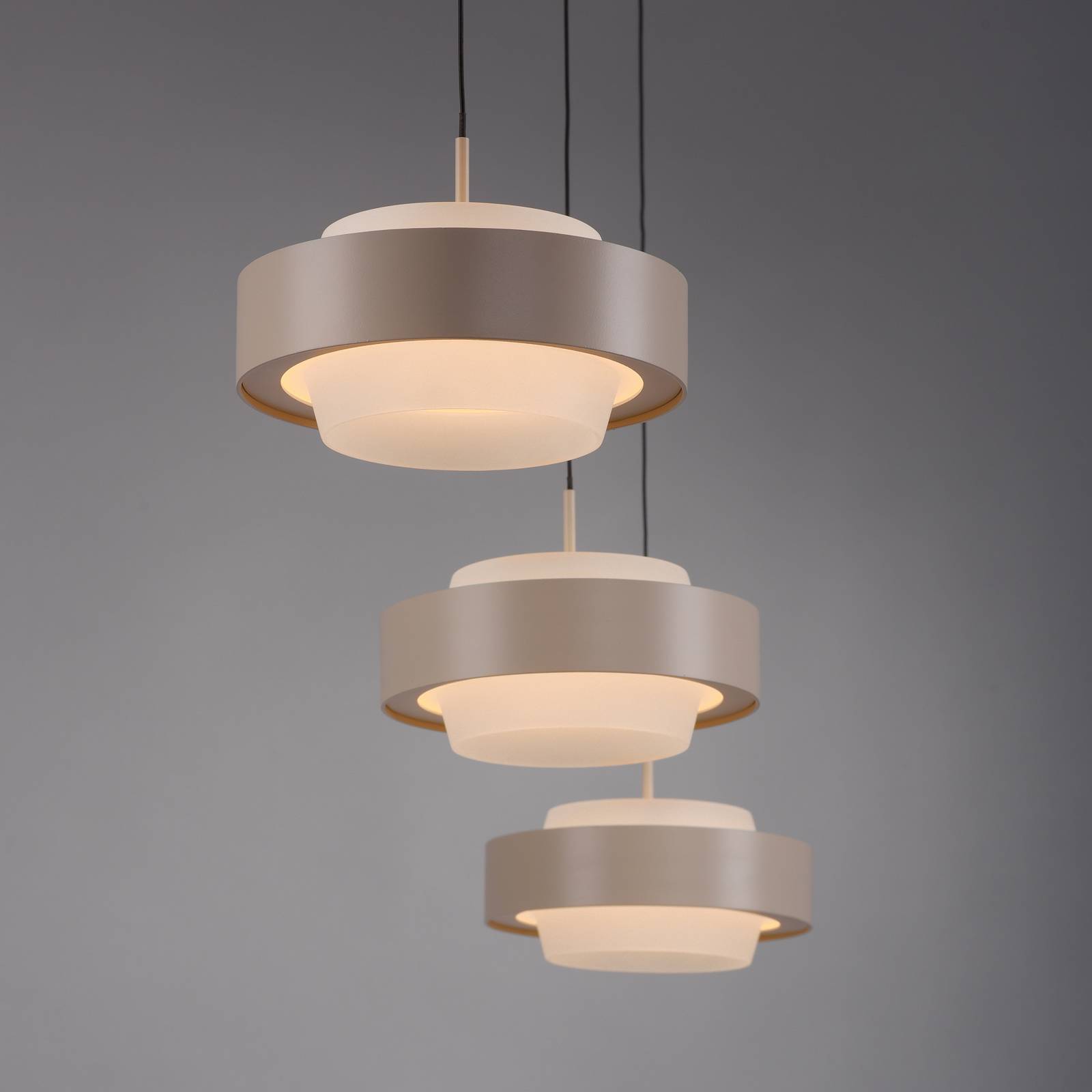 Schöner Wohnen żyrandol LED Elmo, Sandbrise, 3-punktowa, 3000 K