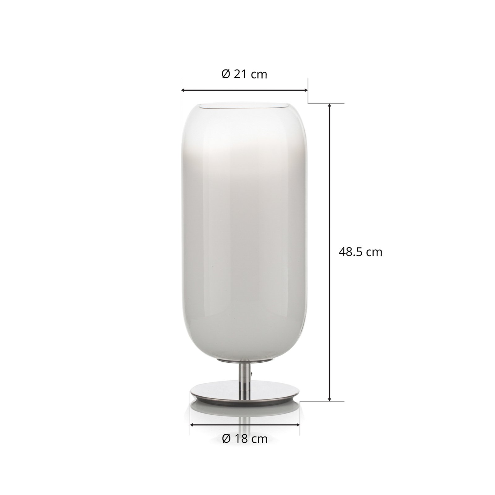 Candeeiro de mesa Artemide Gople branco/prata