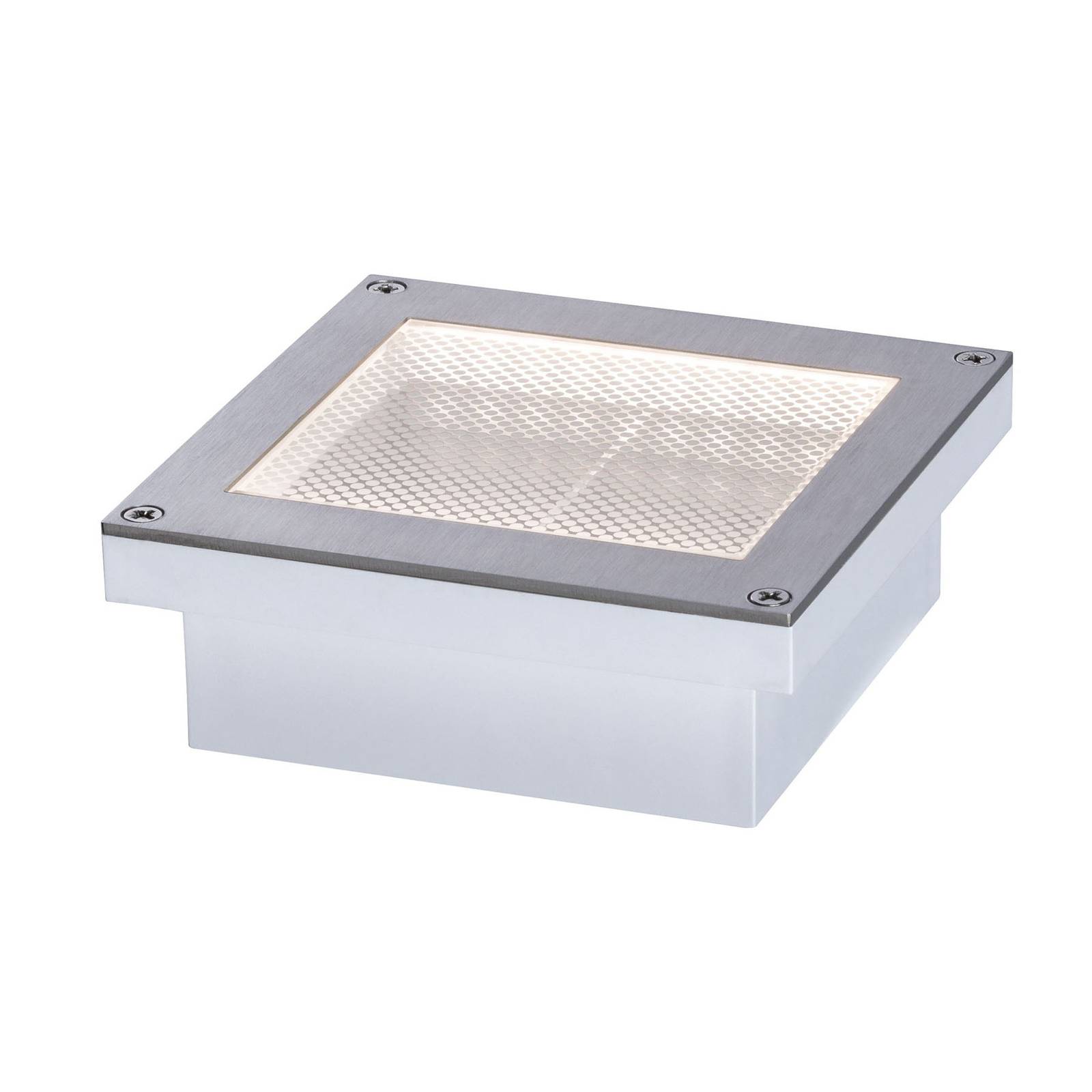 Paulmann Brick LED deck light, 10x10 cm, stainless steel, glass, 0.8 W, L: 10 cm, W: 10 cm, H: 4.2 cm