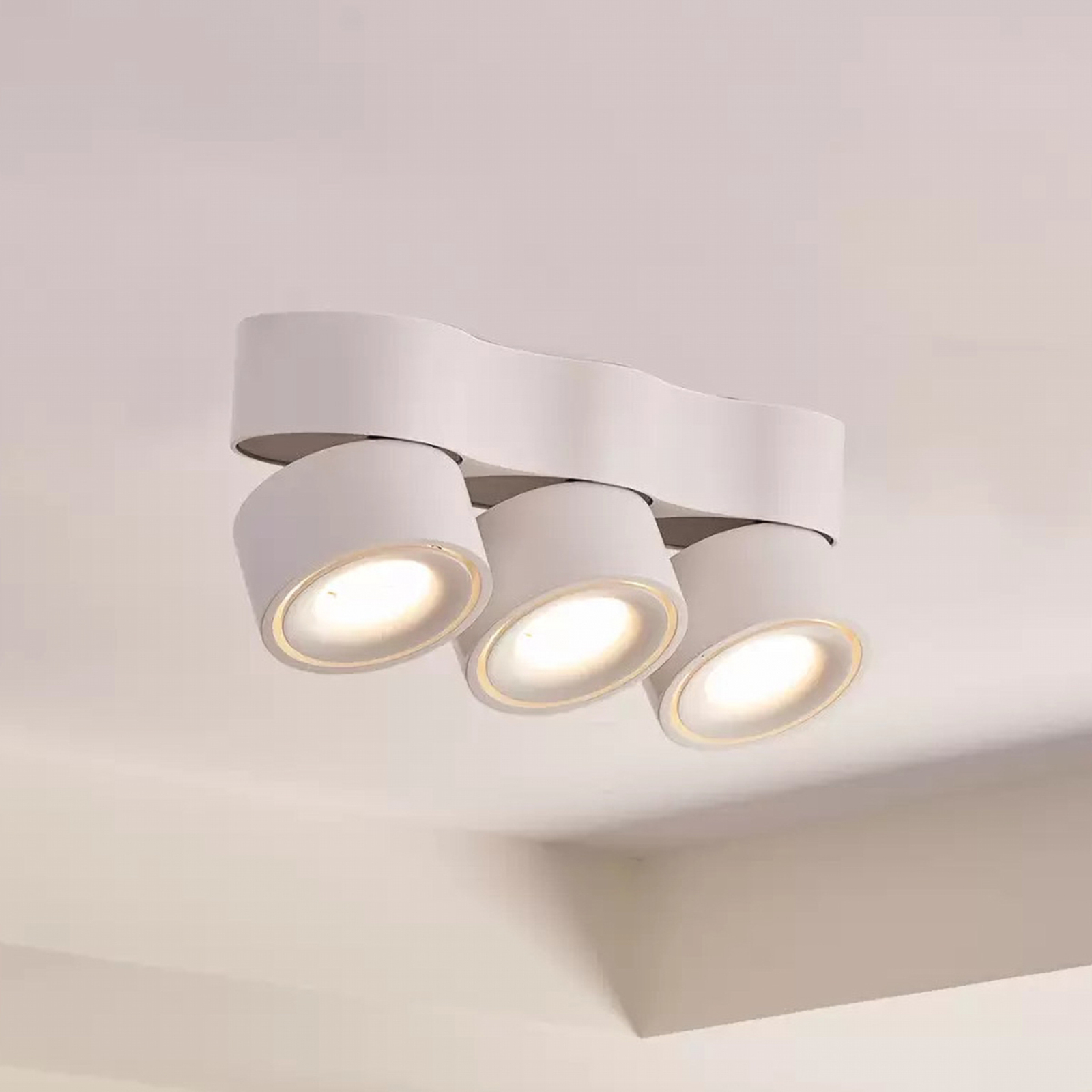 Candeeiro de teto LED Arcchio Rotari, lentes, 3 luzes.