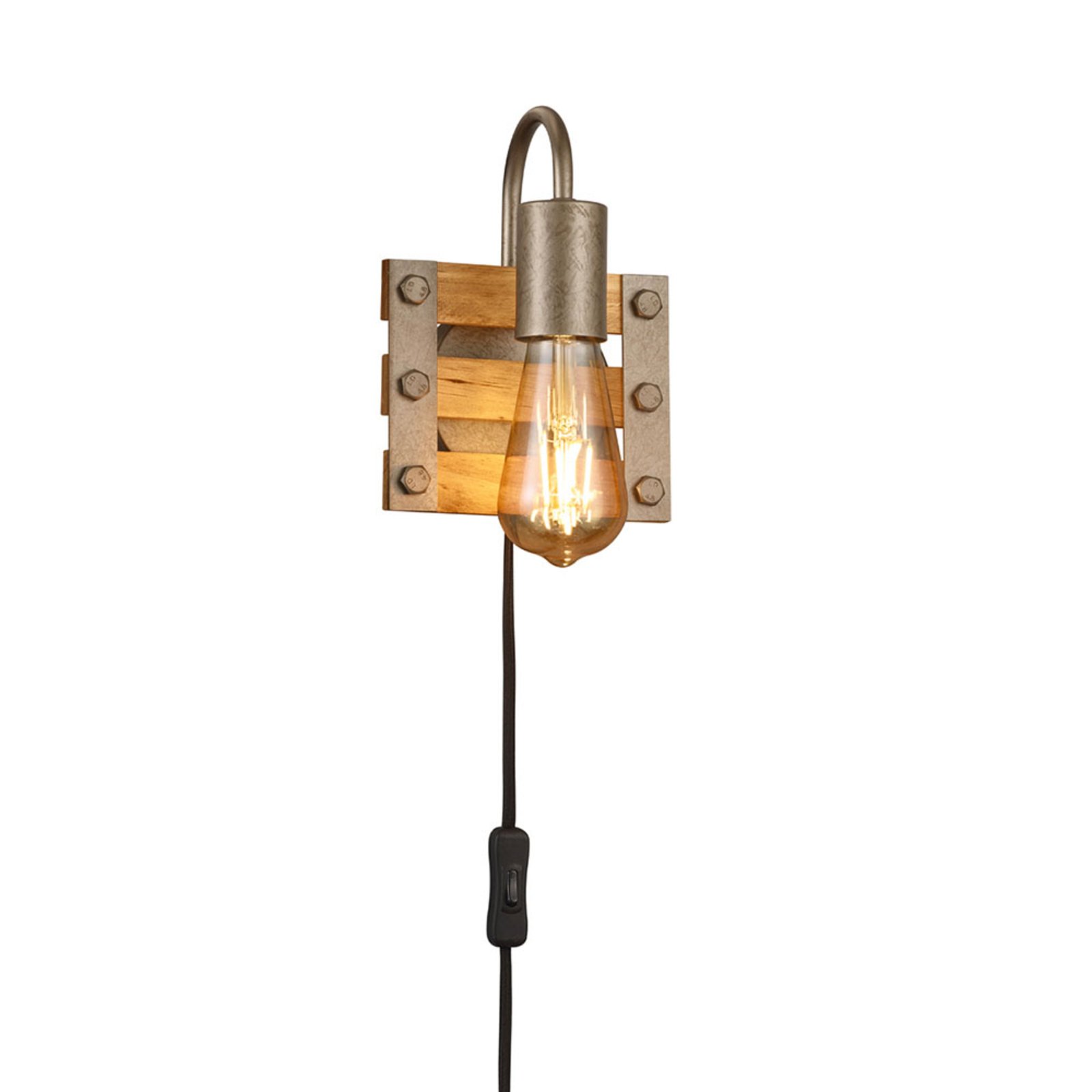 Wandlamp Khan, vintage, kabel + stekker, 1-lamp