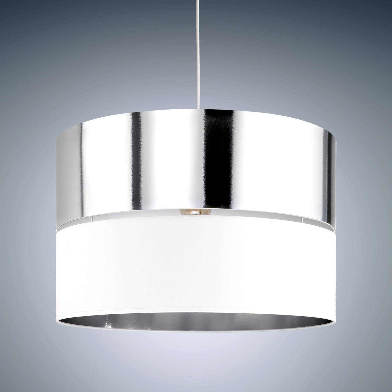 Hanglamp Hilton, wit/zilver, 1-lamp