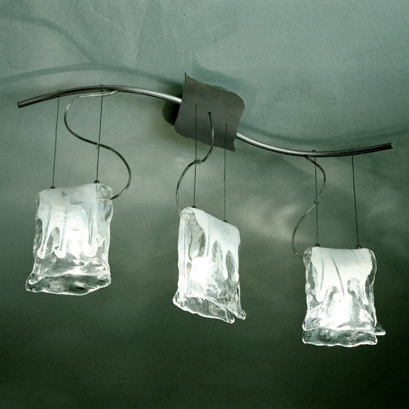 3-lichts hanglamp MURANO met albasten glas
