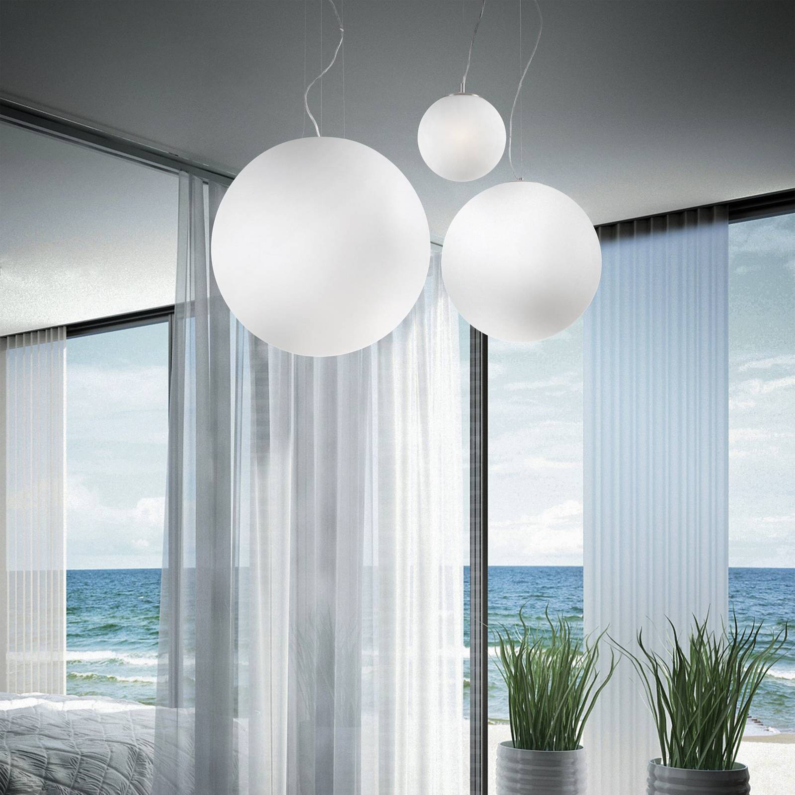 Ideal Lux Pendelleuchte Mapa, Ø 20 cm, Opalglas, Kugel günstig online kaufen