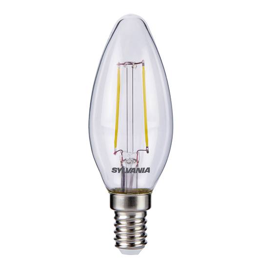 Lâmpada de vela LED E14 Toledo Filamento 2.5W 827 transparente