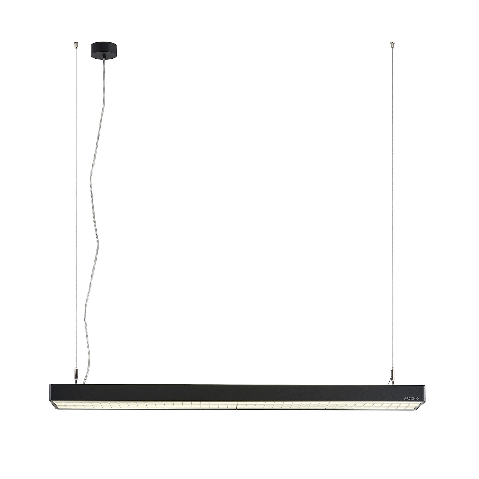 Arcchio Susi LED kantoor hanglamp, zwart, 120cm, 4000K, DALI