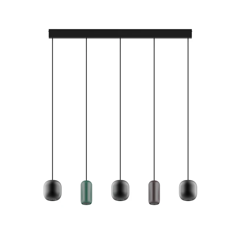 Lucande - Narion 5 Pendant Black