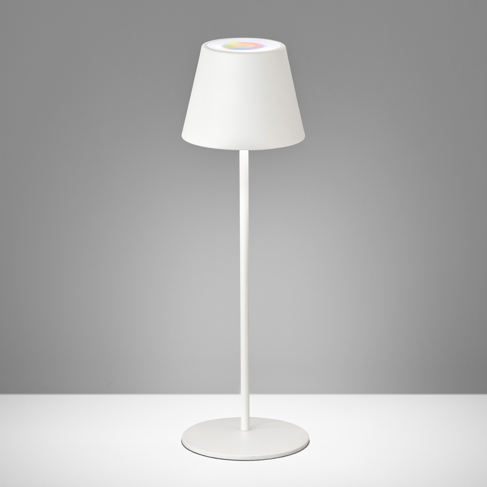Lampa stołowa LED Cosenza RGBW biała piaskowa