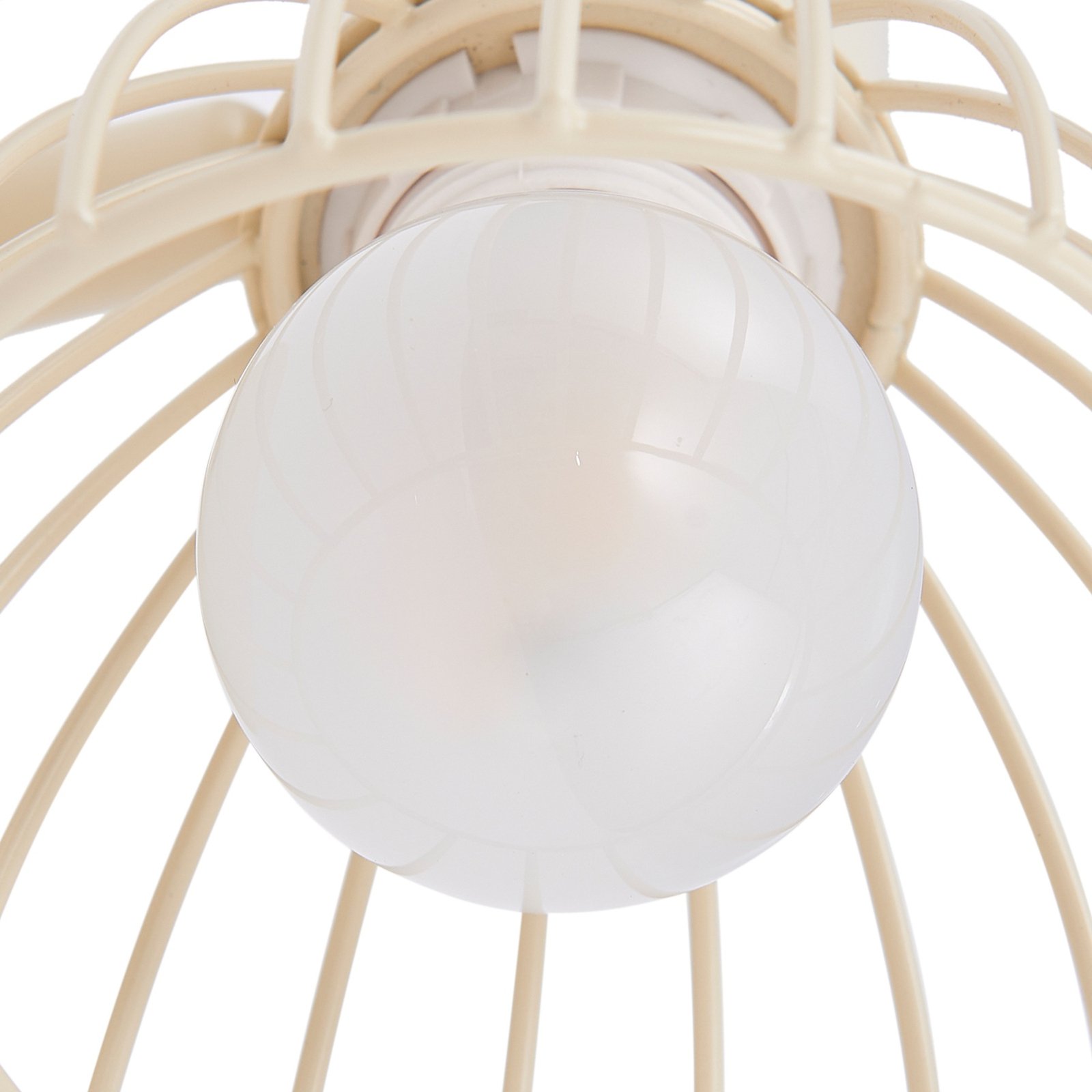 Lindby ceiling light Piena, beige, 1-bulb, metal, Ø 93.cm