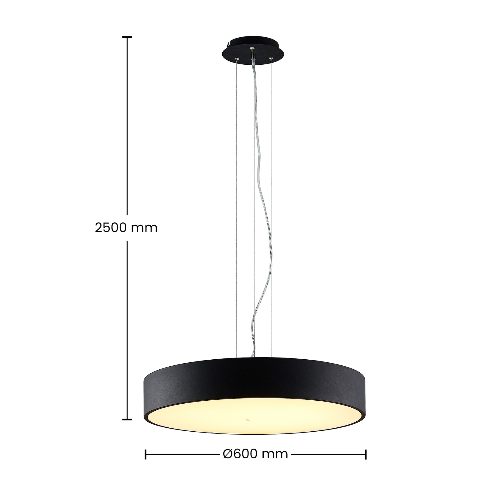 Noabelle LED hanglamp, zwart, 60 cm - Arcchio