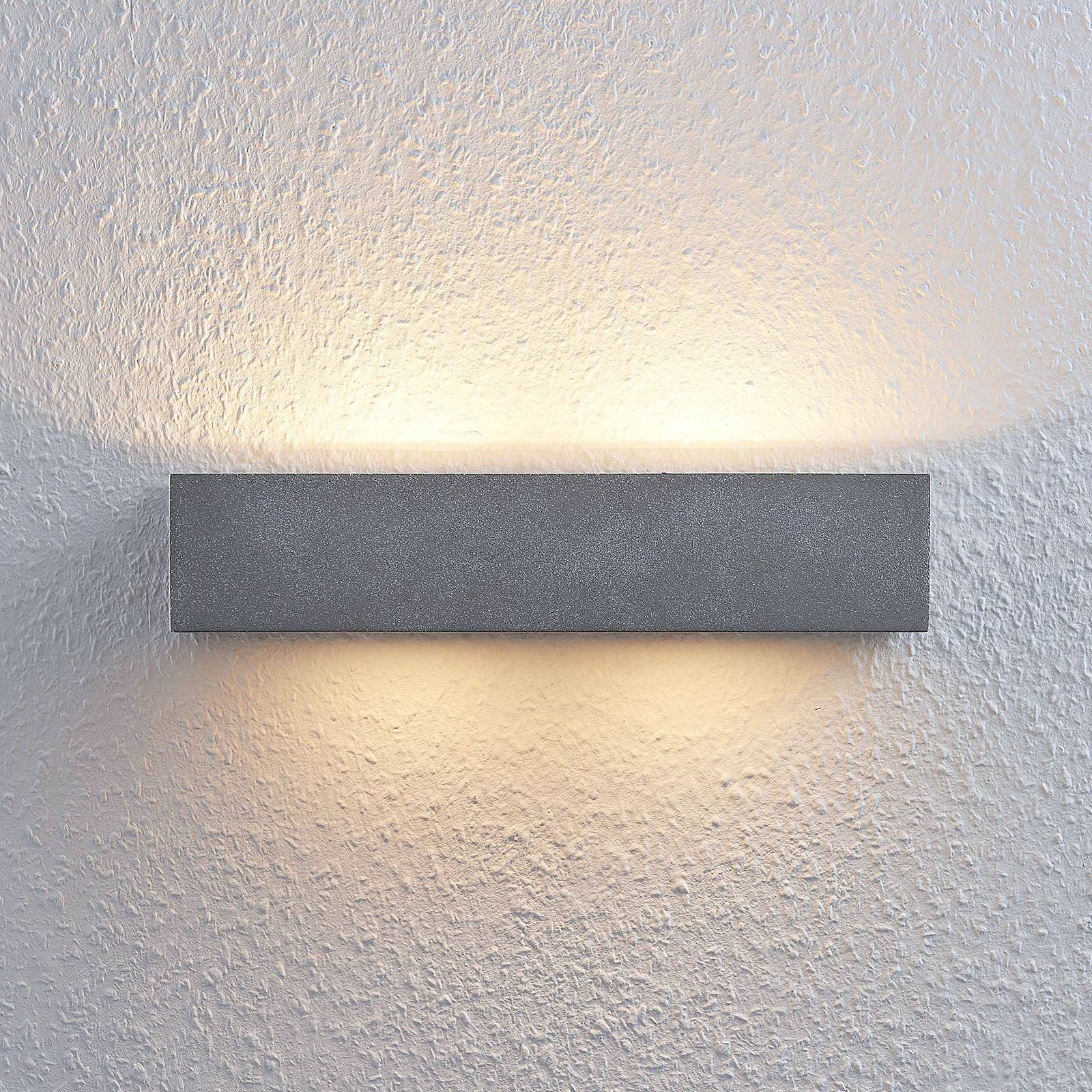 Lampa ścienna Lindby Nellie, szara, beton, 35,3 cm szer