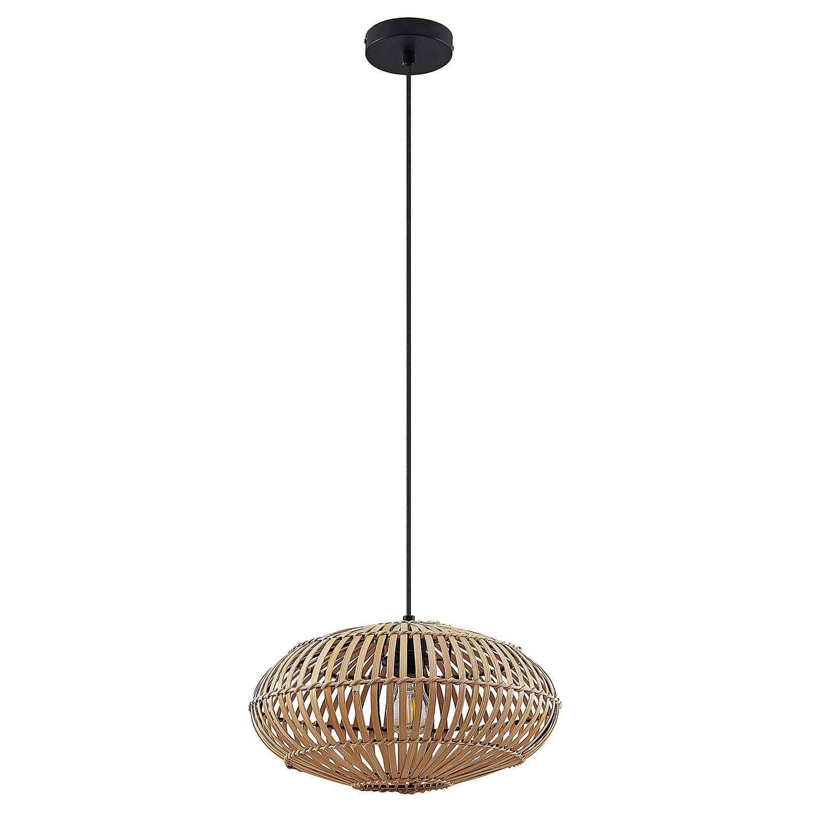 Lindby Wooden Pendant Light - Living / Dining Room - Hanging Light - dimmable - Scandinavian - Brown