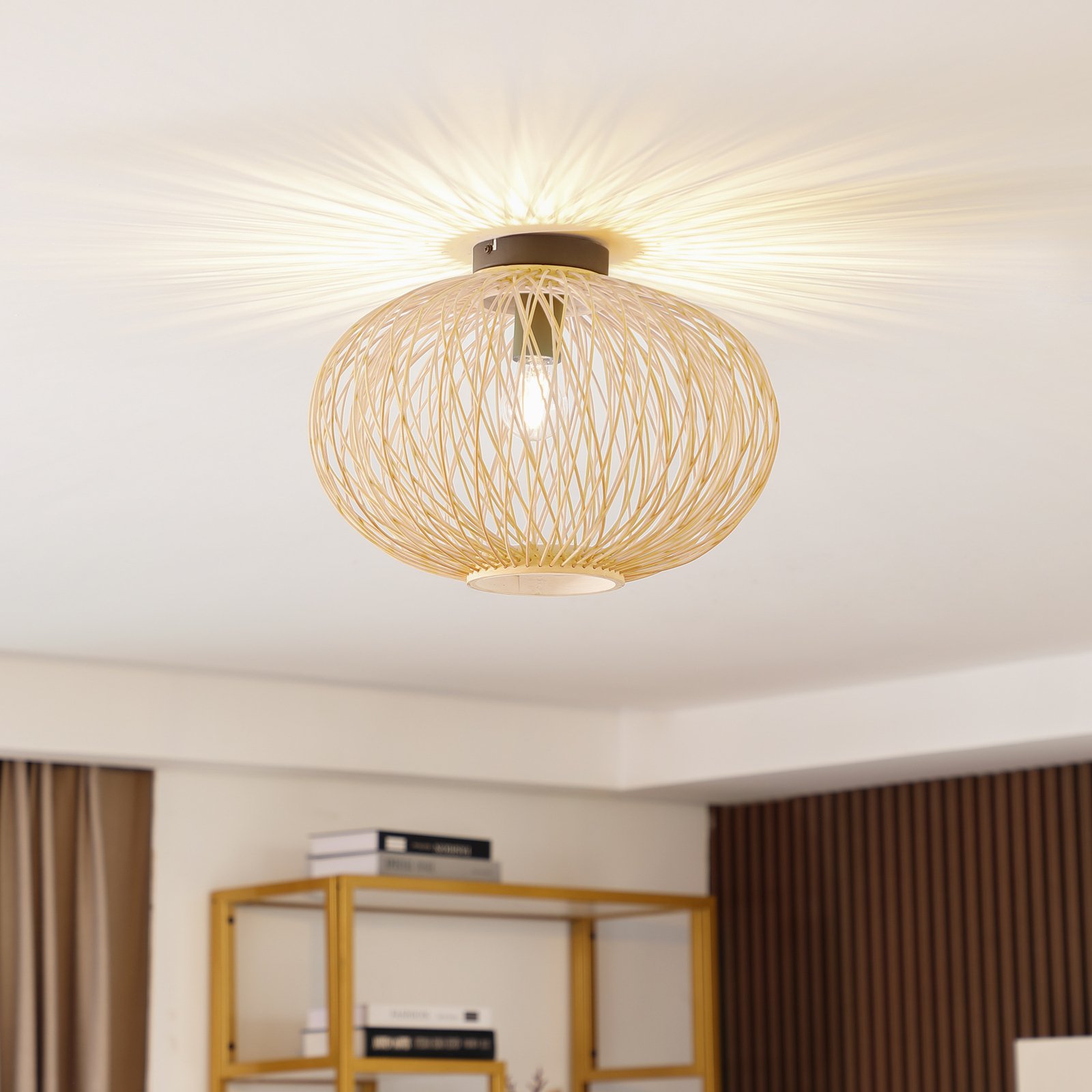 Solvira Ceiling Lamp Bamboo - Lindby