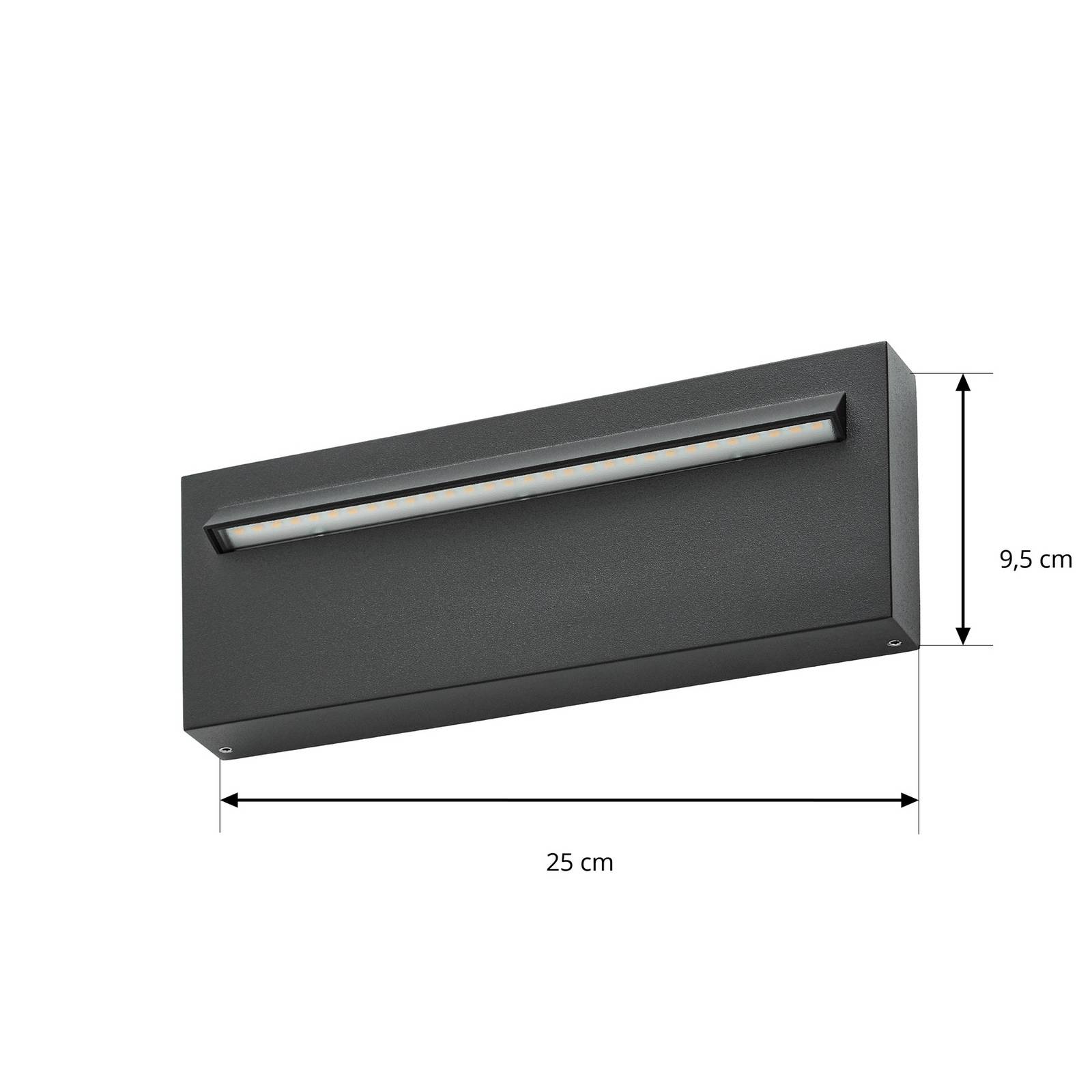 Kinkiet zewnętrzny LED Lucande Joril, 25 cm, czarny, IP65
