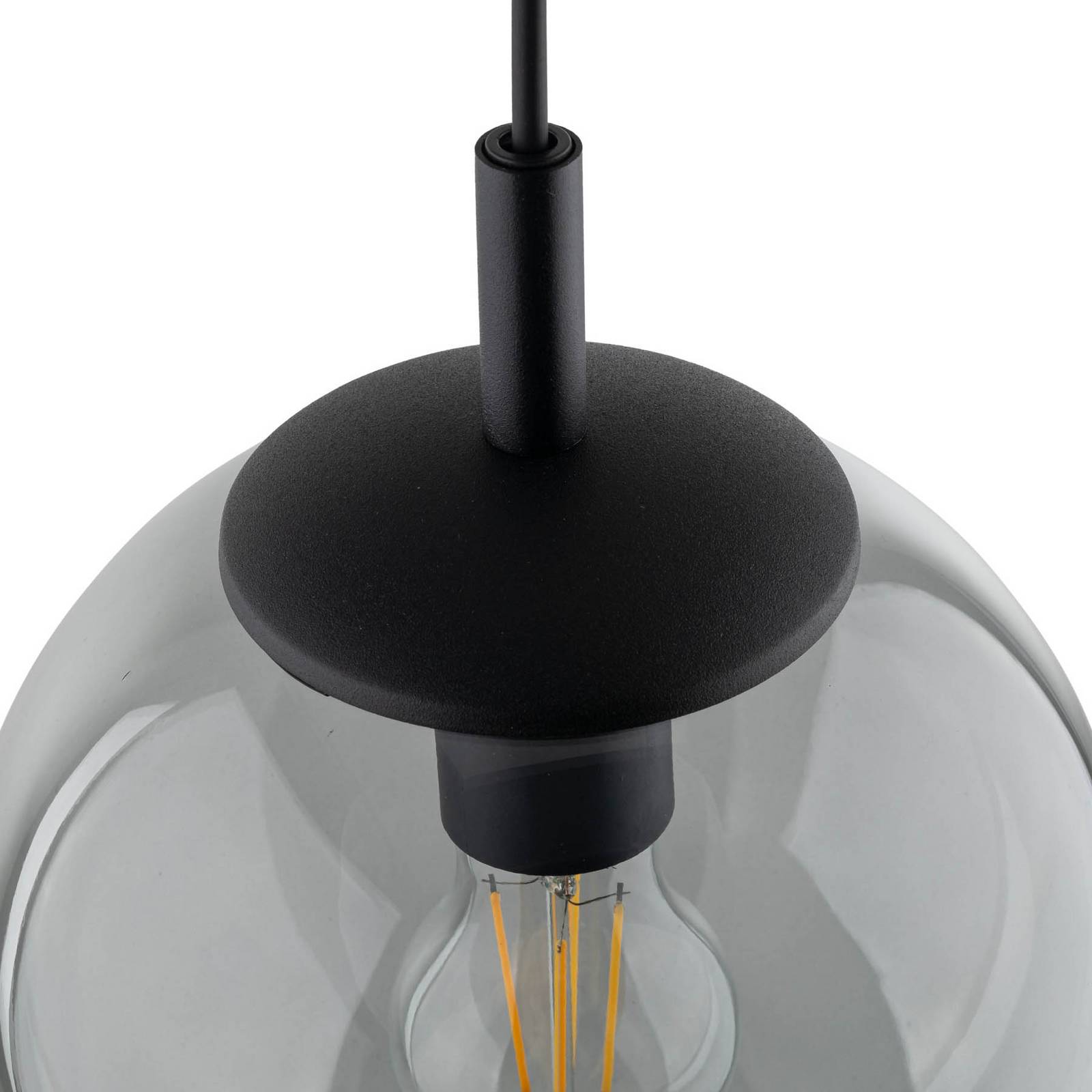 Lampa wisząca Esme, Ø 30 cm, dymny szary, szkło, kula, E27