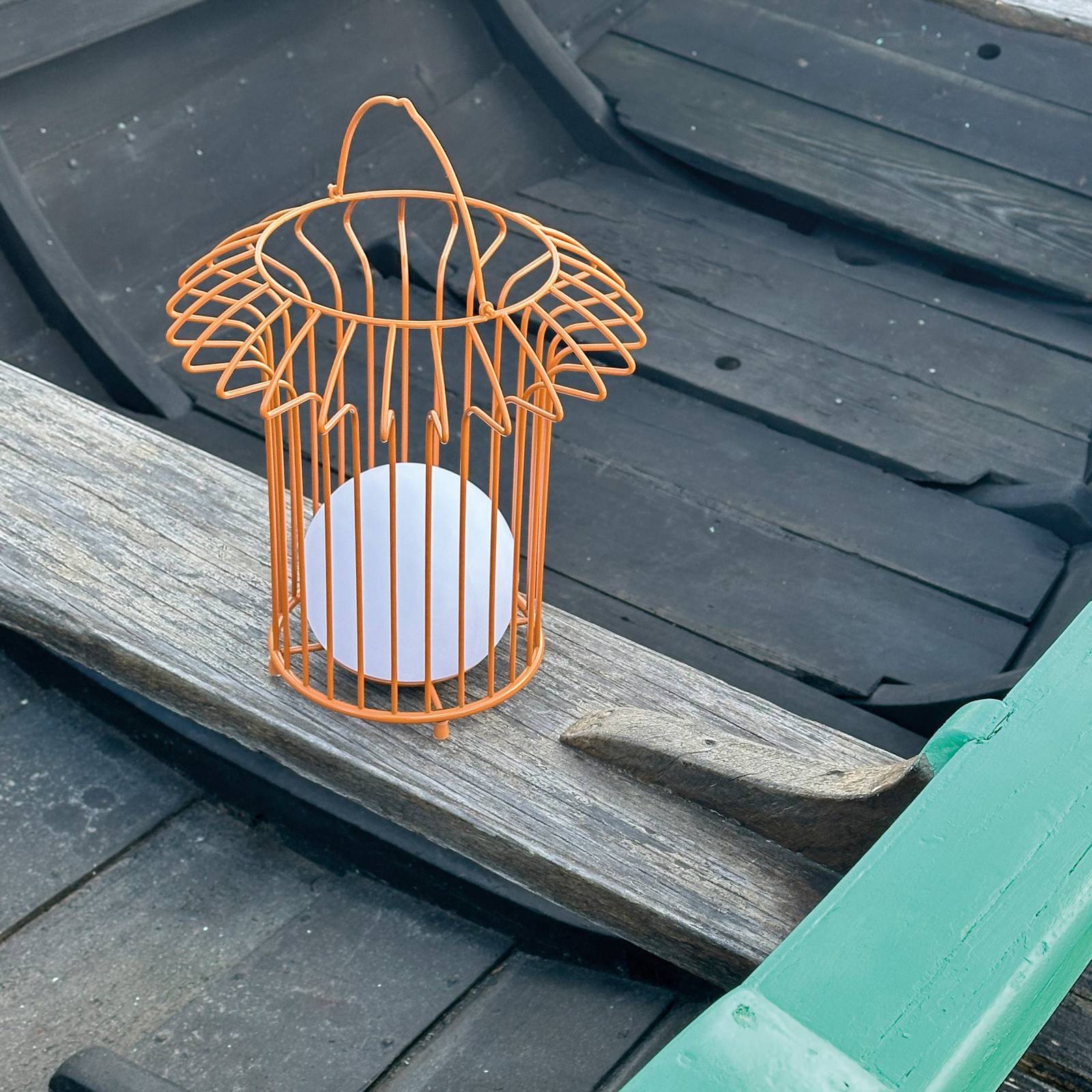 Dyberg Larsen lampa stołowa LED Basket, terakota, metal