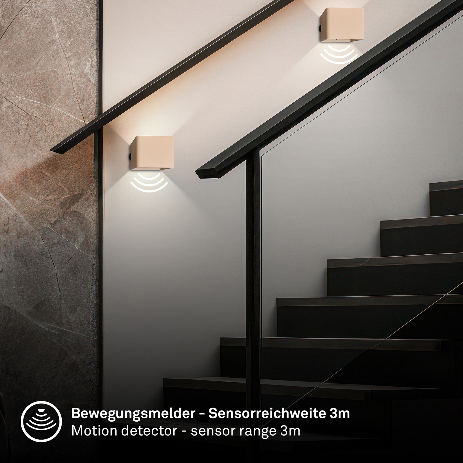 LED-akutoitega seinavalgusti Barro, beež, laius 8 cm, metall, andur