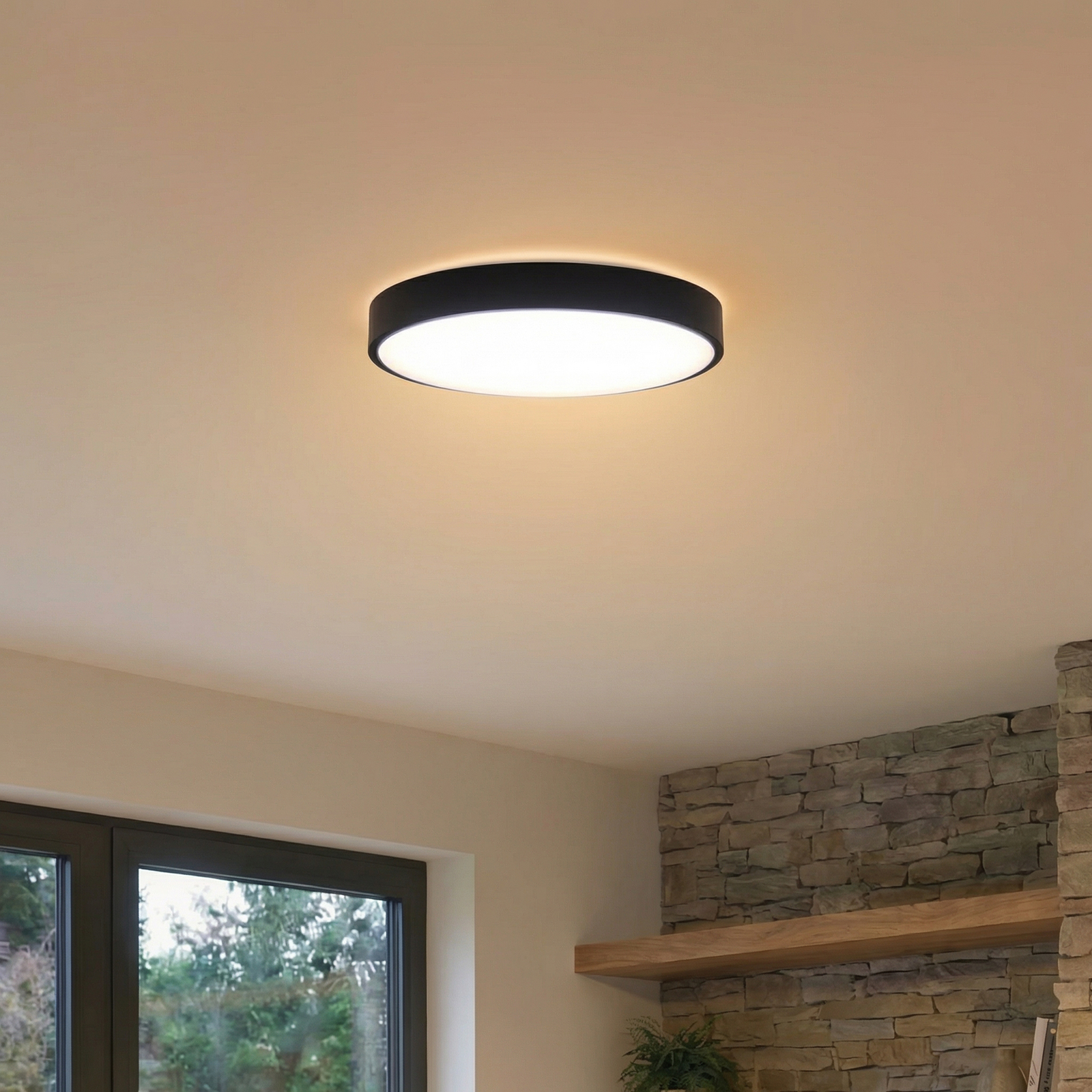 Lindby Smart plafoniera LED Innes nera 38 cm RGB CCT Tuya