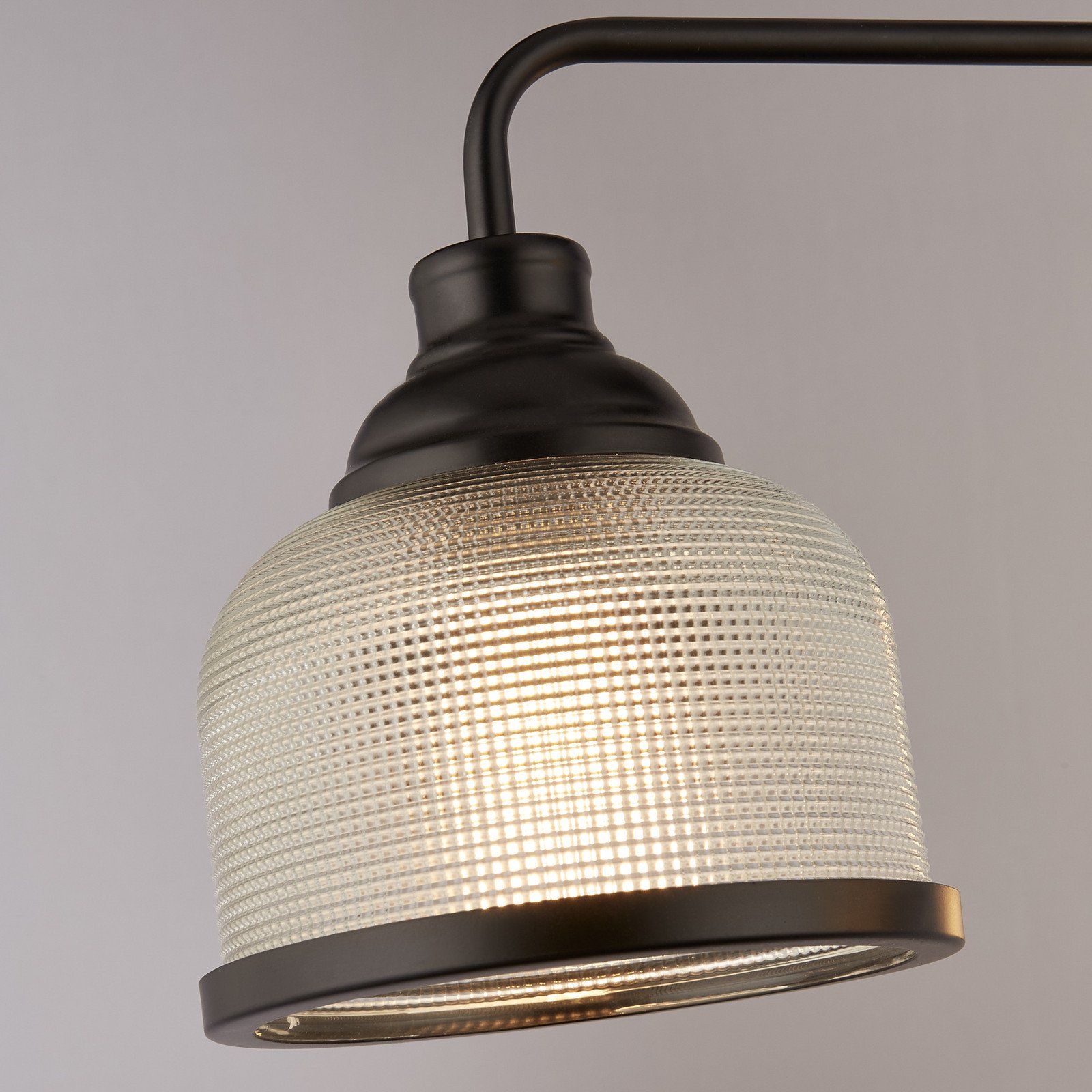 Searchlight Lampă suspendată Highworth 3 becuri descentralizată - Camera de zi / sufragerie - negru clar - Sticlă