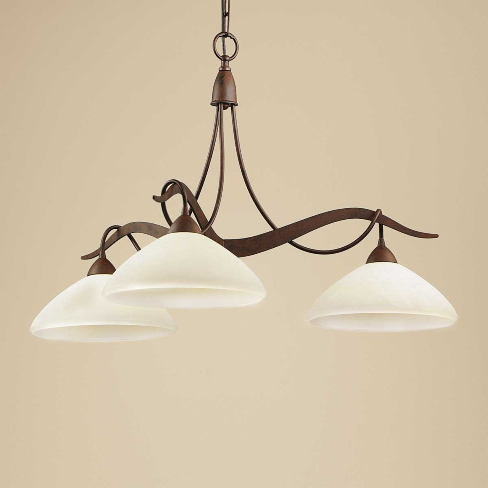 Samuele 3-bulb hanging light, country house